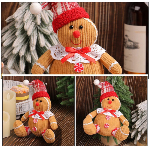 Gingerbread Man Ornament Light Brown Polyester Foam 2