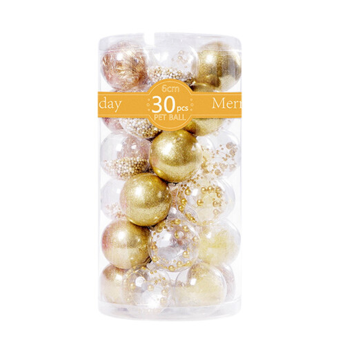 Christmas Balls Ornaments Gold Plastic 30 pcs 2