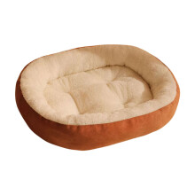 Round Donut Pet Bed Brown Anti-Slip Water-Resistant Washable