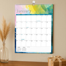 Wall Calendar 2026-2027 with Holidays, Thick Paper, Yearly