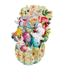 Easter Pop Up Card with Golden Envelope and 3D Bunny Chick