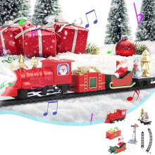 Mini Electric Christmas Train Set with Lights and Music