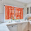 Orange and White Kitchen Curtains Modern Short Tier Set of 2 6