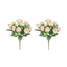 Artificial Rose Bouquet Rose Gold 11.8 inch 2 bundles