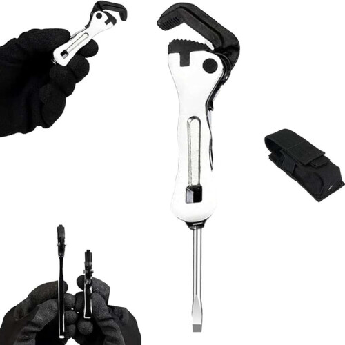 Mini Stubby Pipe Vise Wrench 2-in-1 Self-Adjusting Tool
