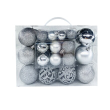 Christmas Balls Ornaments Set Silver 50 Pcs