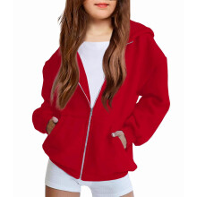Women's Hooded Sweatshirt Full Zip Loose Fit Lightweight