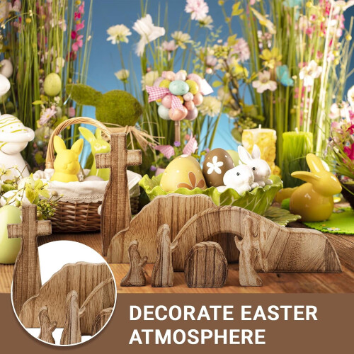 Wooden Empty Tomb Easter Decor with Cross – Resurrection 2