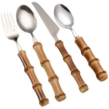 Stainless Steel Utensils with Bamboo Handle 3-Piece Set