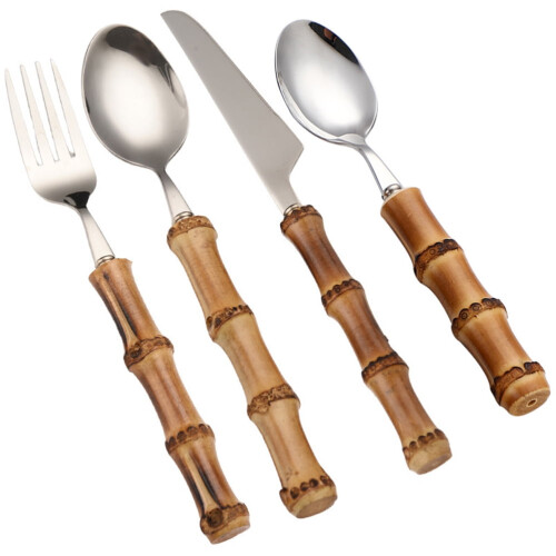 Stainless Steel Utensils with Bamboo Handle 3-Piece Set