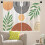 Boho Kitchen Curtains Geometric Green Leaf Design 27.5x36 1
