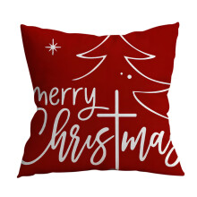 Housses de coussin rouges de Noël à motif flocons de neige, Père Noël et sapin