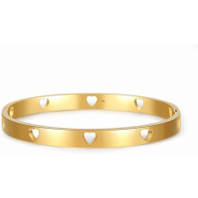 Heart Bangle Bracelet for Girls Gold Silver Rose Gold 316L