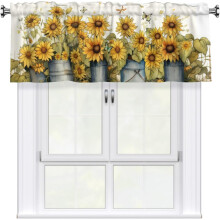 Sunflowers Valance Yellow Fall Flower 54x18 Inch Farmhouse