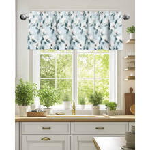 Floral Curtain Valance with Rod Pocket 54x18 Inch