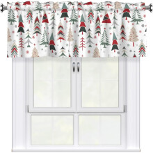 Christmas Tree Window Valance 54x18 Inch Rod Pocket