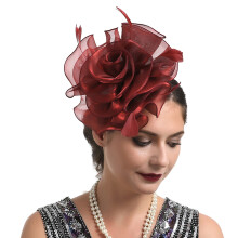 Bandeau Derby pour femme, style vintage, orné de fleurs et de maille.