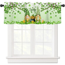 St. Patrick's Day valances Irish gnome shamrock 54x18 in
