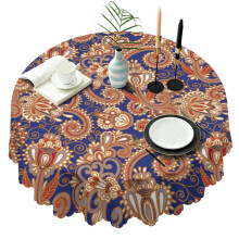 Nappe ronde bohème à motifs cachemire 60 x 60 pouces, imperméable