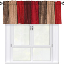 Wood Window Valance Rustic Red-Brown 54x18 Inch Farmhouse
