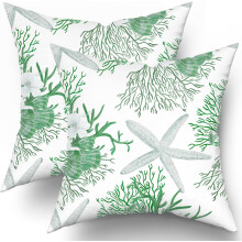Ensemble de housses de coussin décoratives à motif marin et côtier, en coton, 45 x 45 cm