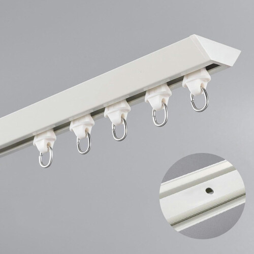 Rail de plafond en aluminium pour rideaux, blanc, 150 cm