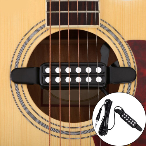 Silver Dot Soundhole Pickup Transducer for Acoustic Guitar