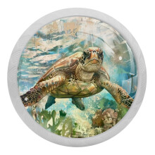 Boutons de meuble en verre cristal en forme de tortue marine (4 pièces)