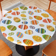 Easter table cover waterproof vinyl with egg design 36-44