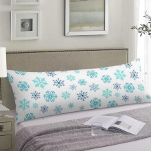 Snowflake Body Pillow Case Blue Polyester 20x54 Inch