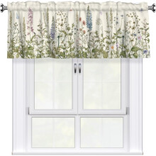 Spring Floral Valance Curtains 54x18 inch Rod Pocket