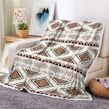 Boho Southwest Pläd Beige Aztekisk Flanell 60x80 tum