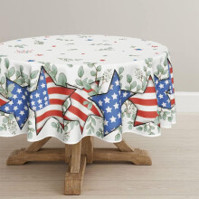 Nappe ronde patriotique du 4 juillet, 152 x 152 cm