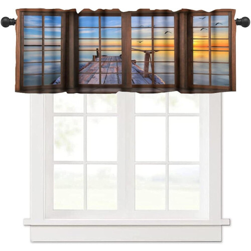 Forest Valance Curtains Watercolor Green Misty Tree