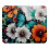Tappetino per mouse antiscivolo con farfalla blu e fiore, 21x25 cm 1