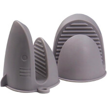 Gants de cuisine en silicone résistant à la chaleur, lot de 2, noirs
