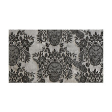 Black Skull Lace Fabric Non-Stretch Floral 1 Yard