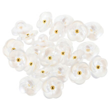 Blumenknöpfe aus Kunststoff, beige, 50 Stück