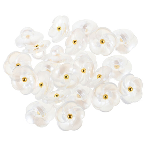 Blumenknöpfe aus Kunststoff, beige, 50 Stück