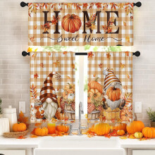 Buffalo Plaid Kitchen Curtains Set 36 inch 3-Piece