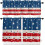 Patriotic Kitchen Curtain Set Red White Blue Stripes 3 pcs 1