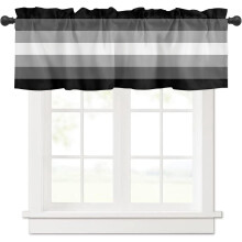 Black and White Striped Valance Curtain 54x18 Rod Pocket
