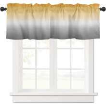 Ombre Window Valance Yellow Grey 54x18 in Rod Pocket