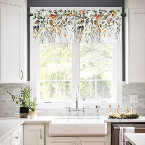 Sage Green Eucalyptus Window Valance Rod Pocket Privacy