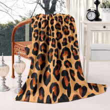 Leopard Print Flannel Fleece Throw Blanket 50x60 Inch Brown