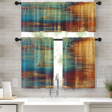 Black Farmhouse Kitchen Curtains Set of 3 36 inch