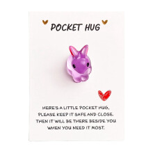 Easter Bunny Pocket Hug Card - Inspirational 2.16 inch