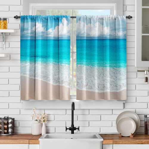 Sunflower Floral Kitchen Curtains Butterfly Design Rustic