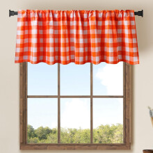 WOSIBO Buffalo Window Valance Orange White