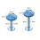 Titanium Labret Lip Ring 16g Blue 8mm 2